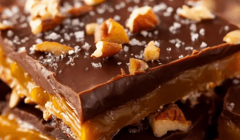 Classic Christmas Toffee holiday dessert on tray