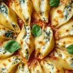 Christmas Stuffed Shells Recipe holiday pasta wreath