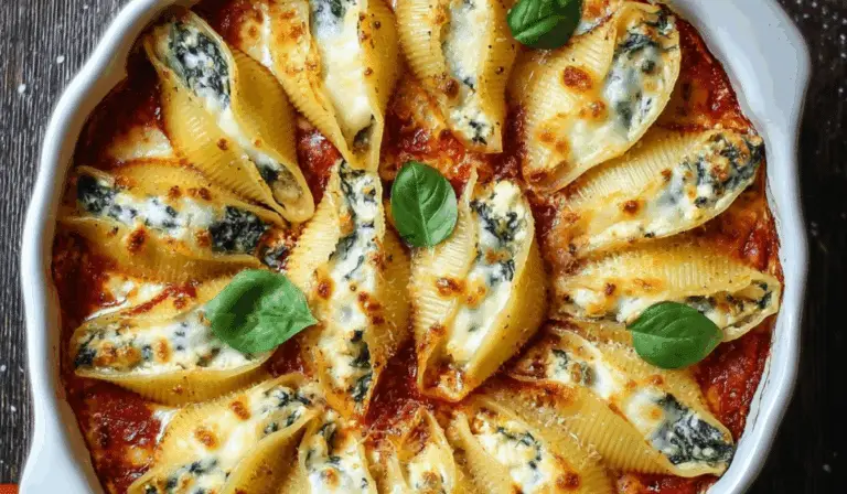Christmas Stuffed Shells Recipe holiday pasta wreath