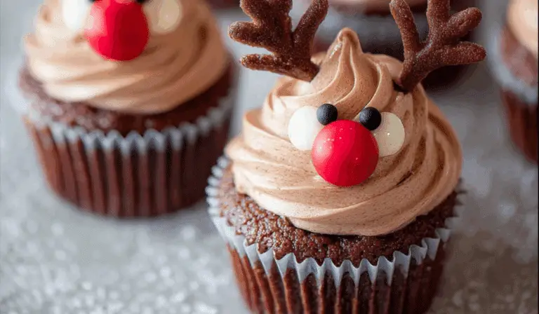 Easy Reindeer Cupcakes Christmas Dessert