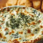 Spinach and Artichoke Dip with bread and chips