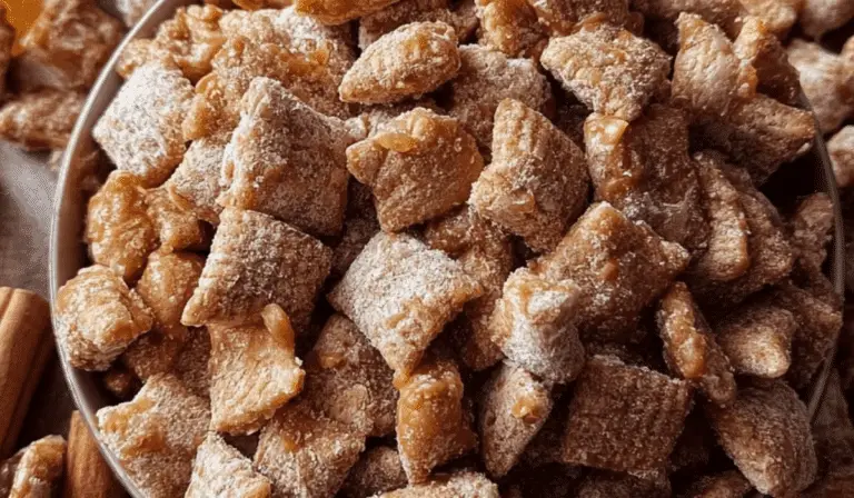 Caramel Apple Puppy Chow Delight fall snack table