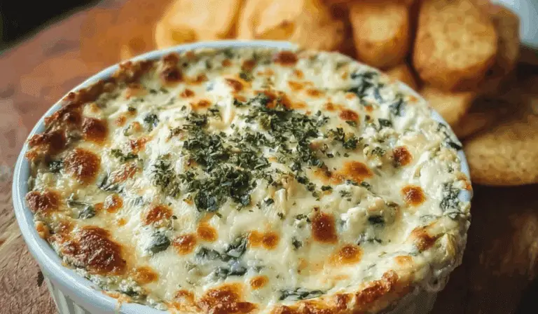 Spinach and Artichoke Dip with bread and chips