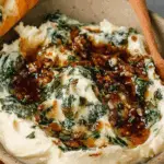 Easy Goat Cheese Appetizer with Fig Jam & Pecans on crostini