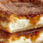 Simple Churro Cheesecake dessert topped with cinnamon sugar