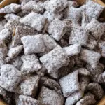 Easy Puppy Chow in festive bowl