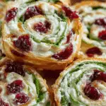 Christmas Cranberry Pinwheels served on holiday platter
