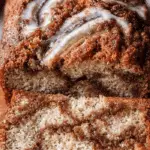 Cinnamon Swirl Banana Bread loaf sliced