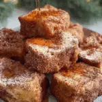 Eggnog French Toast Bites on holiday table