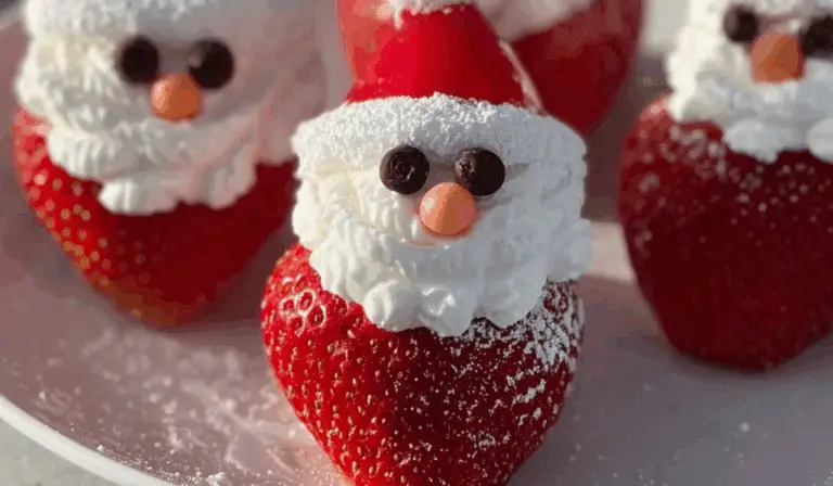 Strawberry Santa Christmas dessert platter