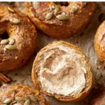 Homemade Pumpkin Bagels fresh out of the oven