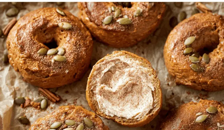 Homemade Pumpkin Bagels fresh out of the oven