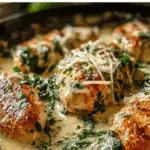 Chicken Florentine in skillet