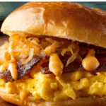 Fairfax Breakfast Sandwich on rustic board