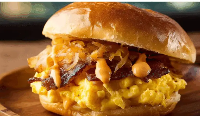 Fairfax Breakfast Sandwich on rustic board