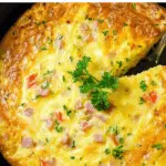 Ham and Cheese Frittata in skillet