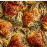 Herb Roasted Chicken in Creamy White Wine Sauce