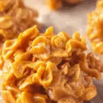 Cornflake Candy clusters on parchment paper
