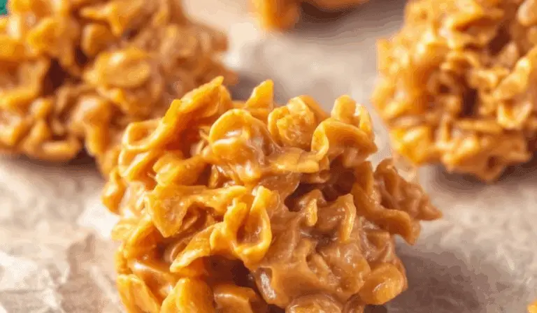 Cornflake Candy clusters on parchment paper