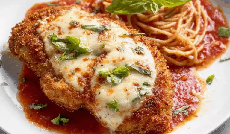 healthy baked chicken parmesan plated