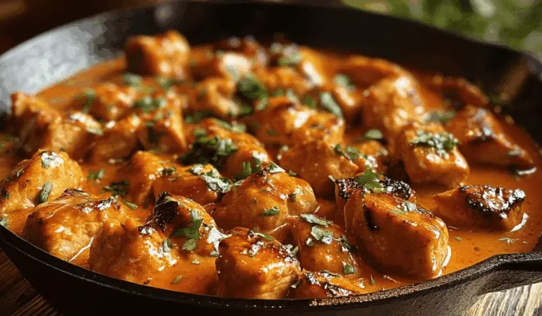 Texas Roadhouse Butter Chicken Skillet in cast iron skillet
