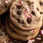 Peppermint Chocolate Chip Cookies fresh out of the oven