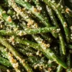Crispy Oven Baked Green Beans with Parmesan on a platter