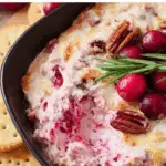 Cranberry Cream Cheese Dip on holiday table
