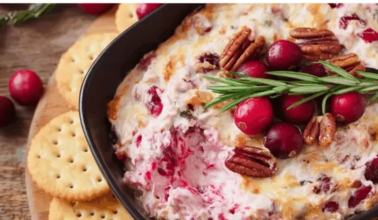 Cranberry Cream Cheese Dip on holiday table