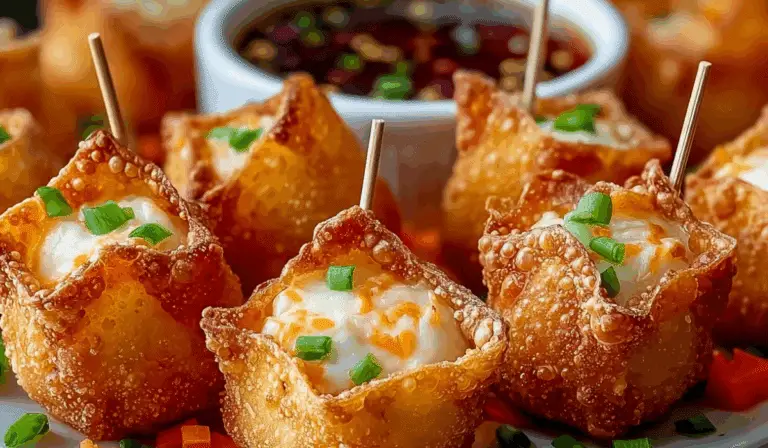 Crab Rangoon Bombs on a serving board