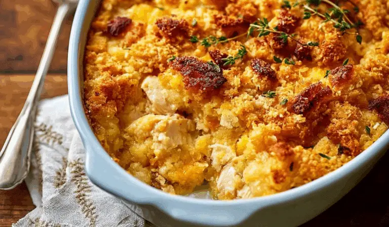 Neiman Marcus Chicken Casserole fresh from oven