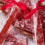 Cinnamon Rock Candy in festive glass jar