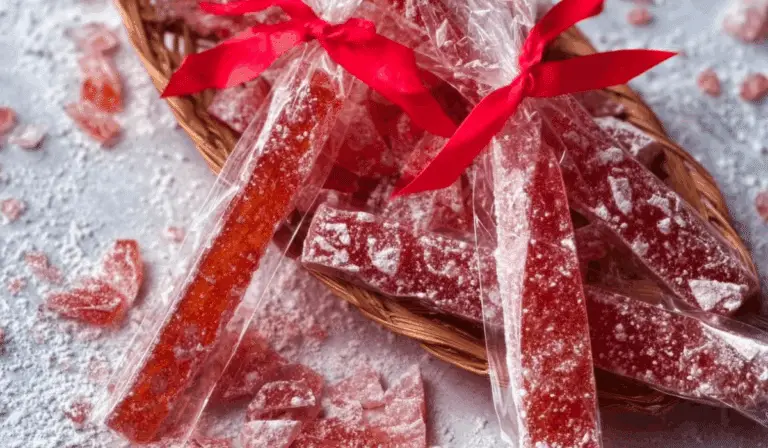 Cinnamon Rock Candy in festive glass jar