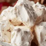 Old-Fashioned Divinity Candy on a Christmas platter