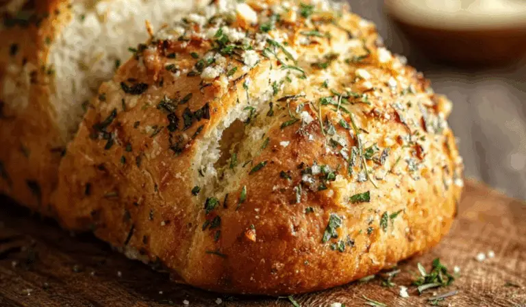 Garlic Parmesan Herb Bread fresh out of the oven