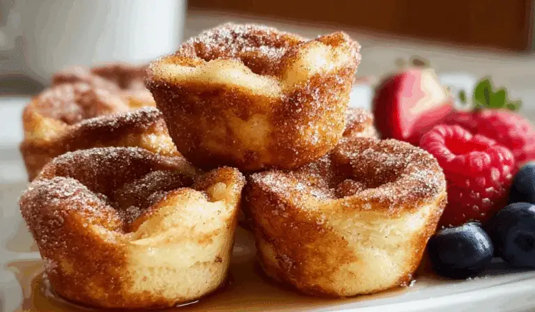Cinnamon Sugar French Toast Muffins in muffin tin