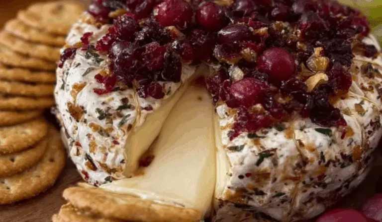 Cranberry brie cheese appetizer holiday table