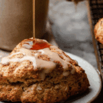Maple Chai Glazed Scones on Rustic Table