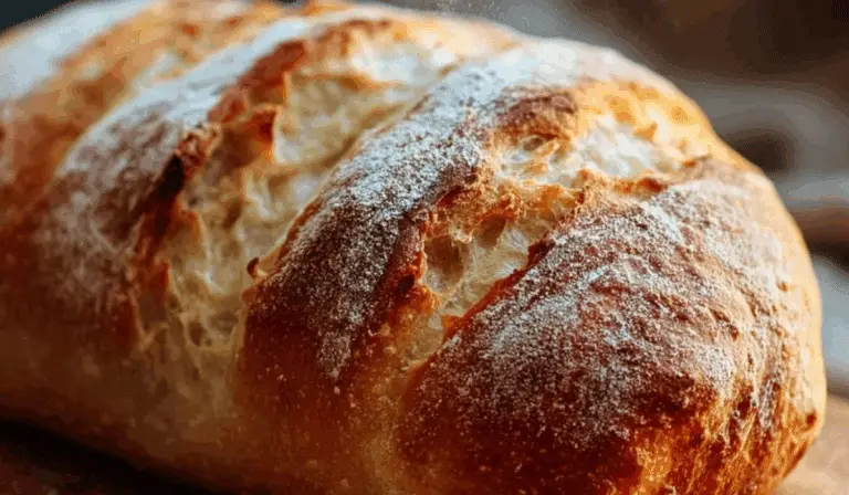 Beginner friendly homemade bread on rustic table