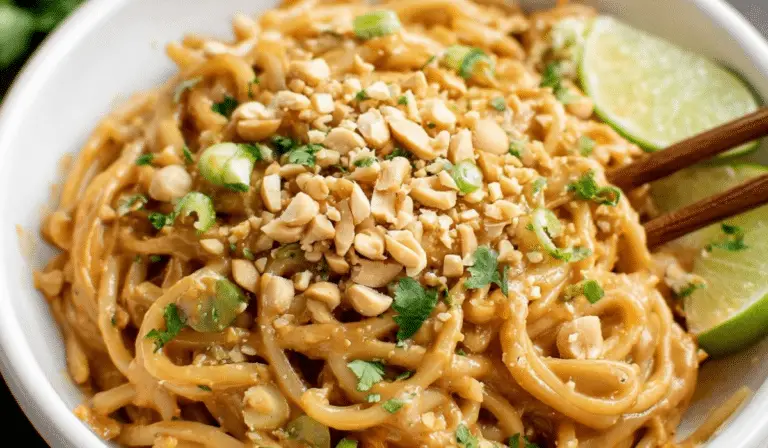 Peanut Noodles served with toppings
