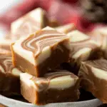 Gingerbread Swirl Fudge with holiday swirl