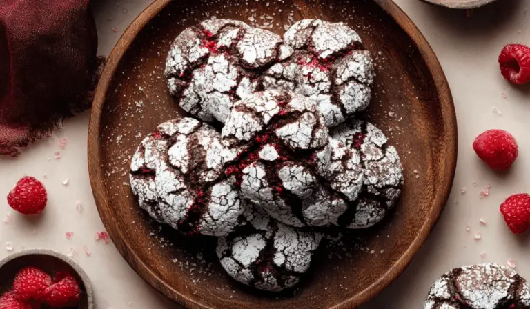 Chocolate Raspberry Crinkles fresh from oven