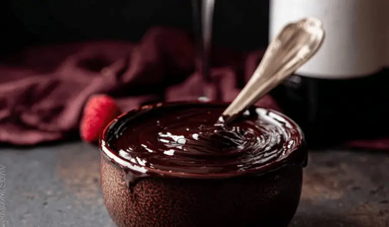 Red Wine Chocolate Ganache in serving bowl