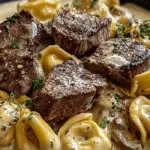 Cracked Garlic Steak Tortellini in Creamhouse Sauce Bliss