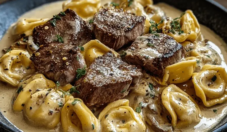 Cracked Garlic Steak Tortellini in Creamhouse Sauce Bliss