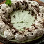 Crème de Menthe Pie with chocolate garnish