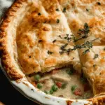 Chicken Pot Pie in Rustic Ceramic Dish