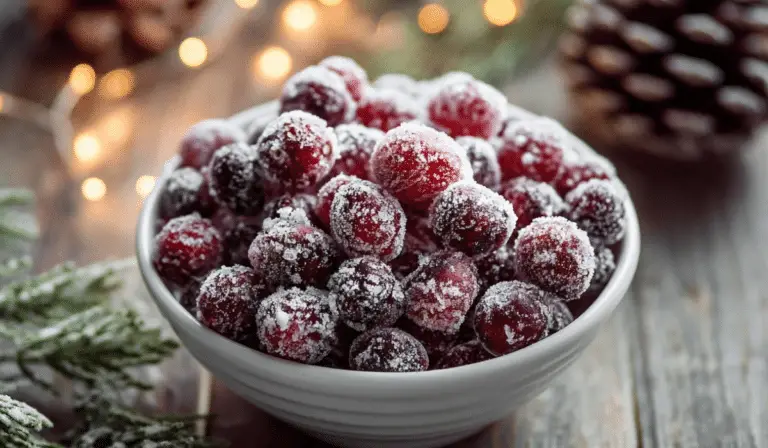 Sugared Cranberries in bowl