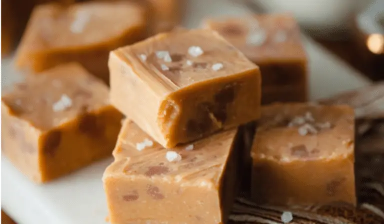 Creamy 4 Ingredient Peanut Butter Fudge on a holiday table