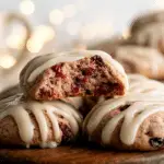 Cranberry Spice Cookies with Eggnog Icing on tray